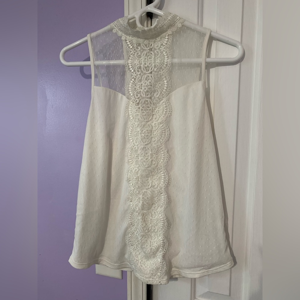 Express, beige blouse in size S.